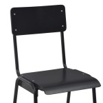 vidaXL Scaune de bar, 2 buc., negru, placaj solid, oțel vidaXL Scaune de bar, 2 buc., negru, placaj solid, oțel