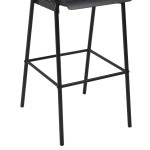 vidaXL Scaune de bar, 2 buc., negru, placaj solid, oțel vidaXL Scaune de bar, 2 buc., negru, placaj solid, oțel