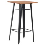 vidaXL Masă de bar, negru, 60x60x108 cm, oțel și lemn masiv de pin vidaXL Masă de bar, negru, 60x60x108 cm, oțel și lemn masiv de pin