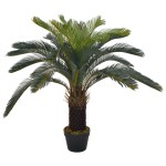 vidaXL Plantă artificială palmier cycas cu ghiveci, verde, 90 cm vidaXL Plantă artificială palmier cycas cu ghiveci, verde, 90 cm
