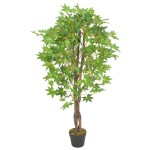 vidaXL Plantă artificială arțar cu ghiveci, verde, 120 cm vidaXL Plantă artificială arțar cu ghiveci, verde, 120 cm