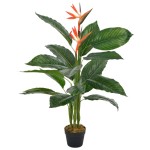 vidaXL Plantă artificială Strelitzia cu ghiveci, roșu, 100 cm vidaXL Plantă artificială Strelitzia cu ghiveci, roșu, 100 cm