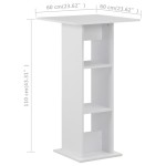 vidaXL Masă de bar, alb, 60 x 60 x 110 cm vidaXL Masă de bar, alb, 60 x 60 x 110 cm