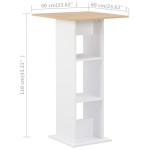 vidaXL Masă de bar, alb și stejar sonoma, 60 x 60 x 110 cm vidaXL Masă de bar, alb și stejar sonoma, 60 x 60 x 110 cm