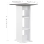 vidaXL Masă de bar, alb și gri antracit, 60 x 60 x 110 cm vidaXL Masă de bar, alb și gri antracit, 60 x 60 x 110 cm