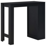 vidaXL Masă de bar cu raft, negru, 110 x 50 x 103 cm