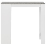 vidaXL Masă de bar cu raft, alb, 110 x 50 x 103 cm vidaXL Masă de bar cu raft, alb, 110 x 50 x 103 cm
