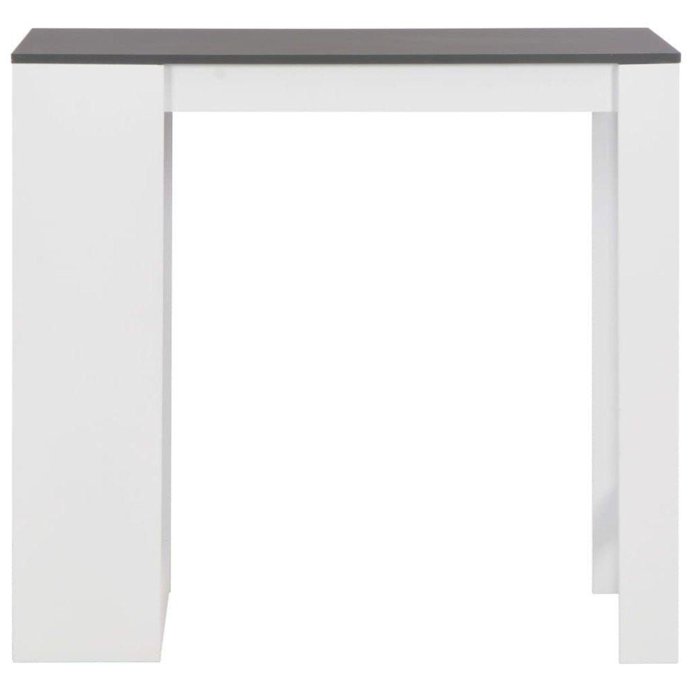 vidaXL Masă bar cu rafturi, alb, 110x50x103 cm