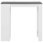 vidaXL Masă bar cu rafturi, alb, 110x50x103 cm
