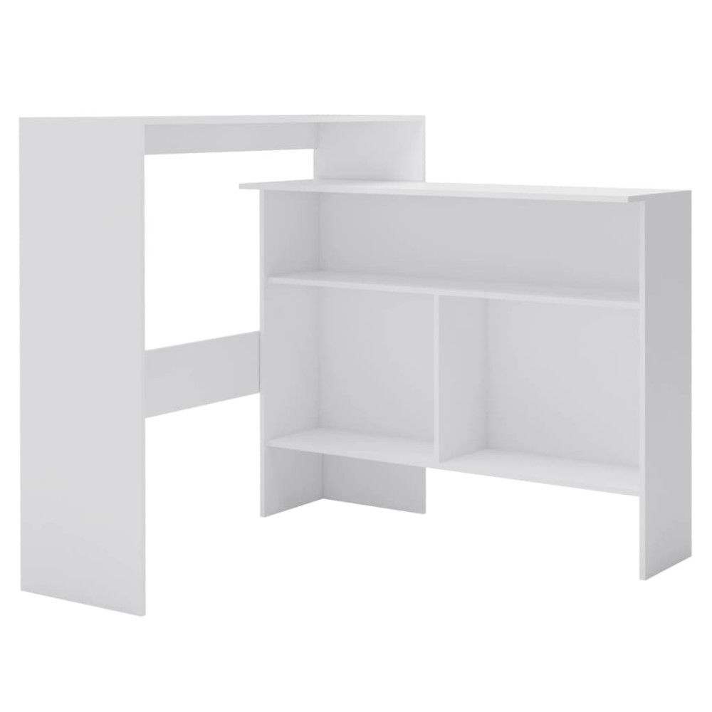 vidaXL Masă de bar cu 2 blaturi, alb, 130x40x120 cm