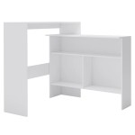 vidaXL Masă de bar cu 2 blaturi, alb, 130x40x120 cm vidaXL Masă de bar cu 2 blaturi, alb, 130x40x120 cm