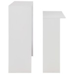 vidaXL Masă de bar cu 2 blaturi, alb, 130x40x120 cm vidaXL Masă de bar cu 2 blaturi, alb, 130x40x120 cm