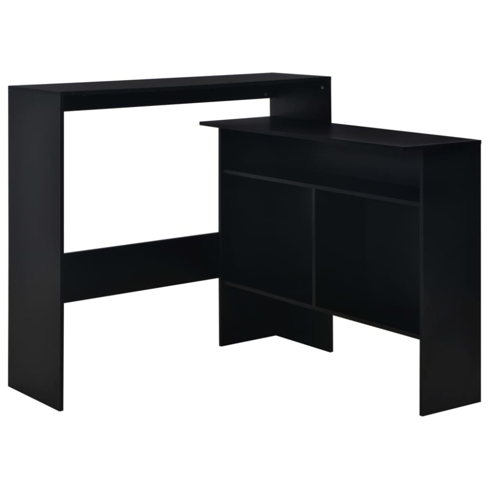 vidaXL Masă de bar cu 2 blaturi, negru, 130x40x120 cm