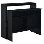 vidaXL Masă de bar cu 2 blaturi, negru, 130x40x120 cm vidaXL Masă de bar cu 2 blaturi, negru, 130x40x120 cm