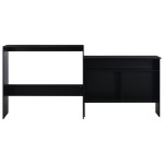 vidaXL Masă de bar cu 2 blaturi, negru, 130x40x120 cm vidaXL Masă de bar cu 2 blaturi, negru, 130x40x120 cm
