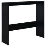 vidaXL Masă de bar cu 2 blaturi, negru, 130x40x120 cm vidaXL Masă de bar cu 2 blaturi, negru, 130x40x120 cm