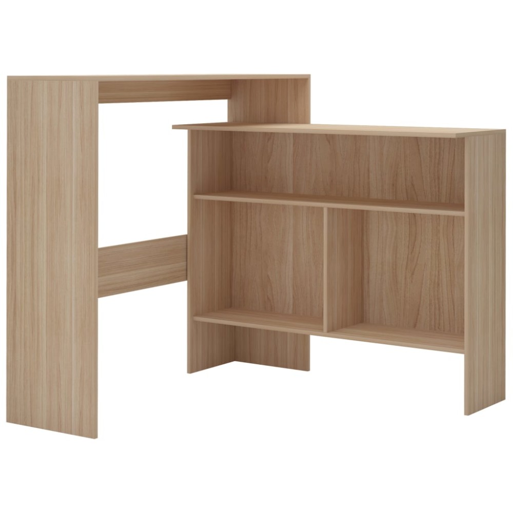 vidaXL Masă de bar cu 2 blaturi, stejar, 130x40x120 cm