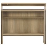 vidaXL Masă de bar cu 2 blaturi, stejar, 130x40x120 cm vidaXL Masă de bar cu 2 blaturi, stejar, 130x40x120 cm