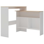 vidaXL Masă de bar cu 2 blaturi, alb și stejar, 130x40x120 cm vidaXL Masă de bar cu 2 blaturi, alb și stejar, 130x40x120 cm
