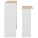 vidaXL Masă de bar cu 2 blaturi, alb și stejar, 130x40x120 cm vidaXL Masă de bar cu 2 blaturi, alb și stejar, 130x40x120 cm