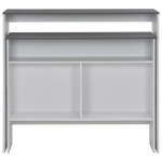vidaXL Masă de bar cu 2 blaturi, alb și gri, 130x40x120 cm vidaXL Masă de bar cu 2 blaturi, alb și gri, 130x40x120 cm