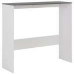 vidaXL Masă de bar cu 2 blaturi, alb și gri, 130x40x120 cm vidaXL Masă de bar cu 2 blaturi, alb și gri, 130x40x120 cm