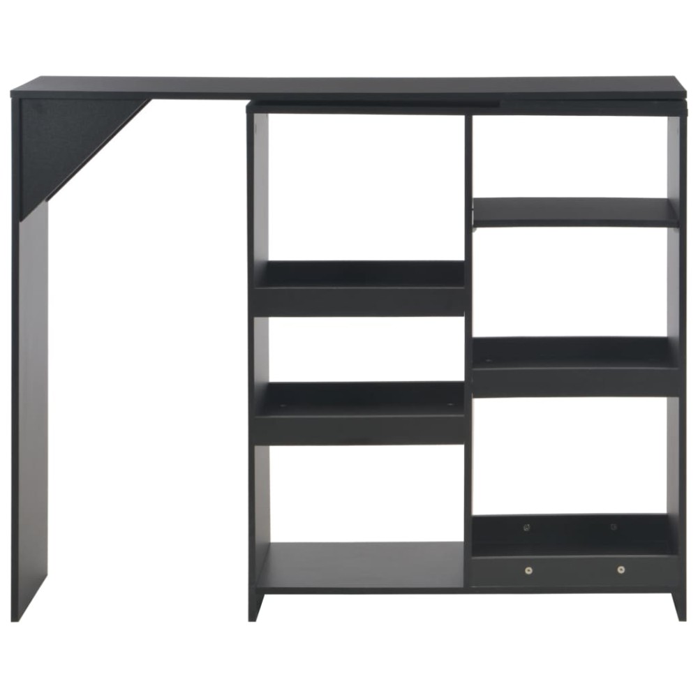 vidaXL Masă de bar cu raft mobil, negru, 138x39x110 cm