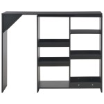 vidaXL Masă de bar cu raft mobil, negru, 138x39x110 cm vidaXL Masă de bar cu raft mobil, negru, 138x39x110 cm