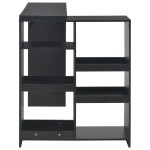 vidaXL Masă de bar cu raft mobil, negru, 138x39x110 cm vidaXL Masă de bar cu raft mobil, negru, 138x39x110 cm