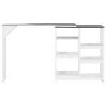 vidaXL Masă de bar cu raft mobil, alb, 138x39x110 cm vidaXL Masă de bar cu raft mobil, alb, 138x39x110 cm