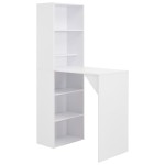 vidaXL Masă de bar cu dulap, alb, 115 x 59 x 200 cm vidaXL Masă de bar cu dulap, alb, 115 x 59 x 200 cm