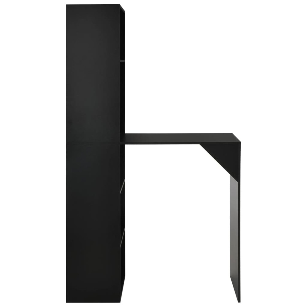 vidaXL Masă de bar cu dulap, negru, 115 x 59 x 200 cm