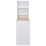 vidaXL Masă de bar cu dulap, alb, 115 x 59 x 200 cm vidaXL Masă de bar cu dulap, alb, 115 x 59 x 200 cm