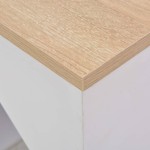 vidaXL Masă de bar cu dulap, alb, 115 x 59 x 200 cm vidaXL Masă de bar cu dulap, alb, 115 x 59 x 200 cm