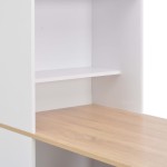 vidaXL Masă de bar cu dulap, alb, 115 x 59 x 200 cm vidaXL Masă de bar cu dulap, alb, 115 x 59 x 200 cm