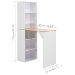vidaXL Masă de bar cu dulap, alb, 115 x 59 x 200 cm vidaXL Masă de bar cu dulap, alb, 115 x 59 x 200 cm