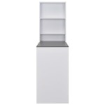 vidaXL Masă de bar cu dulap, alb, 115 x 59 x 200 cm vidaXL Masă de bar cu dulap, alb, 115 x 59 x 200 cm