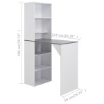 vidaXL Masă de bar cu dulap, alb, 115 x 59 x 200 cm vidaXL Masă de bar cu dulap, alb, 115 x 59 x 200 cm