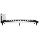 vidaXL Cadru de pat cu LED, alb, 180 x 200 cm, piele artificială
