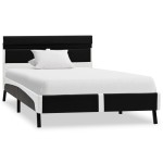 vidaXL Cadru de pat cu LED, negru, 90 x 200 cm, piele artificială vidaXL Cadru de pat cu LED, negru, 90 x 200 cm, piele artificială