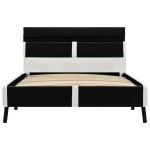 vidaXL Cadru de pat cu LED, negru, 90 x 200 cm, piele artificială vidaXL Cadru de pat cu LED, negru, 90 x 200 cm, piele artificială