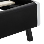 vidaXL Cadru de pat cu LED, negru, 90 x 200 cm, piele artificială vidaXL Cadru de pat cu LED, negru, 90 x 200 cm, piele artificială