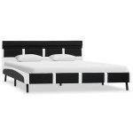 vidaXL Cadru de pat cu LED-uri, negru, 120 x 200 cm, piele ecologică vidaXL Cadru de pat cu LED-uri, negru, 120 x 200 cm, piele ecologică