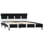vidaXL Cadru de pat cu LED-uri, negru, 120 x 200 cm, piele ecologică vidaXL Cadru de pat cu LED-uri, negru, 120 x 200 cm, piele ecologică