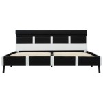 vidaXL Cadru de pat cu LED, negru, 140 x 200 cm, piele ecologică