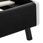 vidaXL Cadru de pat cu LED, negru, 180 x 200 cm, piele ecologică vidaXL Cadru de pat cu LED, negru, 180 x 200 cm, piele ecologică