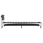 vidaXL Cadru de pat cu LED, gri, 90 x 200 cm, piele ecologică vidaXL Cadru de pat cu LED, gri, 90 x 200 cm, piele ecologică