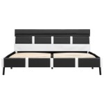vidaXL Cadru de pat cu LED, gri, 120 x 200 cm, piele ecologică