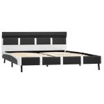 vidaXL Cadru de pat cu LED, gri, 140 x 200 cm, piele artificială