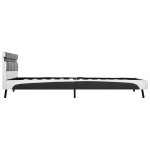 vidaXL Cadru de pat cu LED, gri, 140 x 200 cm, piele artificială